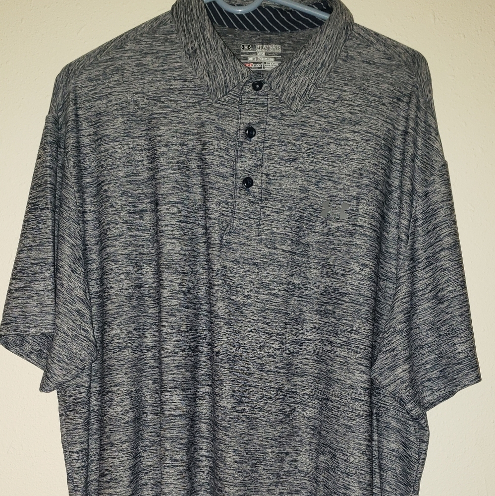 Men's bluish gray Under Armour XXL polo shirt EUC